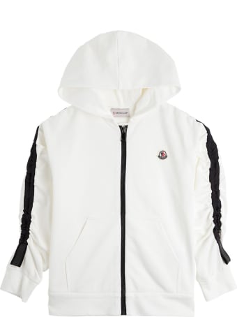 Moncler Black And White Jersey Hoodie With Logo