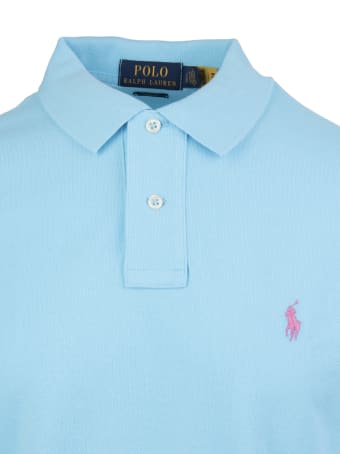 Ralph Lauren Azure Blue Embroidered Logo Polo Shirt