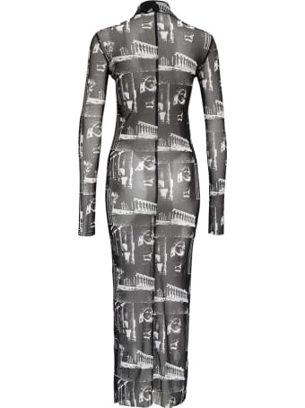 Trussardi Mesh Dress With Mosaic Print