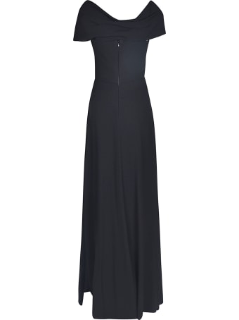 Giambattista Valli Rear Zip Gathered Plain Dress
