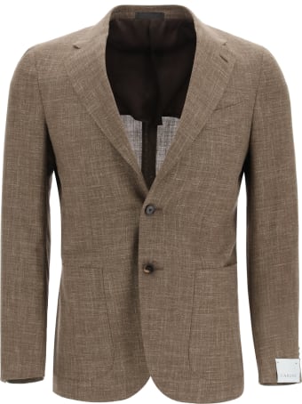 Caruso Tosca Blazer In Wool Silk And Linen Blend