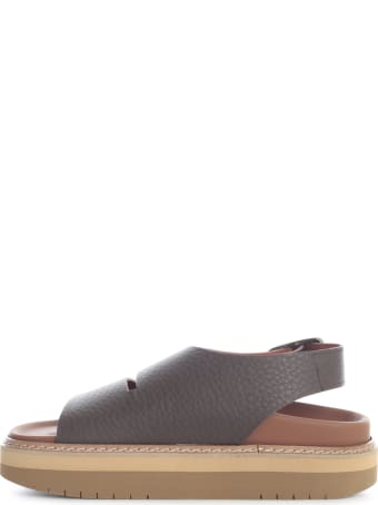Sofie d'Hoore Platform Leather Sandal W/ankle Strap