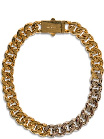 Saint Laurent Chain Necklace In Golden And Silver Plated Brass