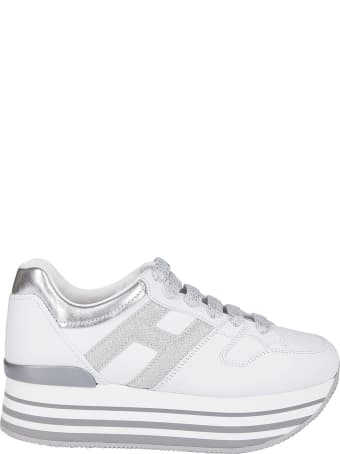 Hogan White Leather Maxi Platform Sneakers