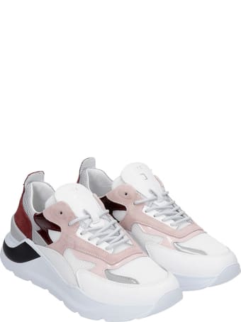 D.A.T.E. Fuga Sneakers In White Leather And Fabric