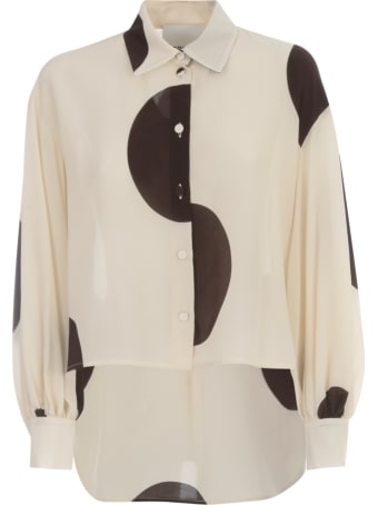 Erika Cavallini Azzurra Silk Shirt W/pois