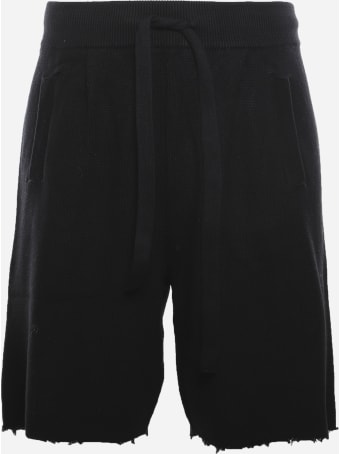 Laneus Knitted Bermuda Shorts With Fringed Hem