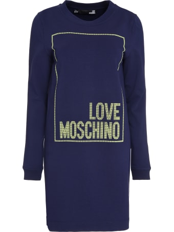 Love Moschino Logo Print Cotton Sweatdress