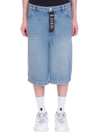 Balenciaga Shorts In Blue Denim