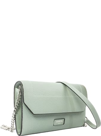 Lancel Green Leather Chain Wallet