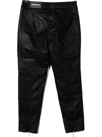 Alberta Ferretti Black Faux Leather Trousers