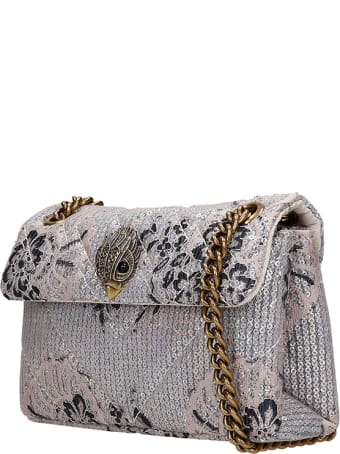 Kurt Geiger Kens Shoulder Bag In Silver Leather
