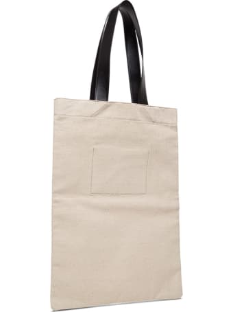 Jil Sander Large Cotton Shopper With Logo