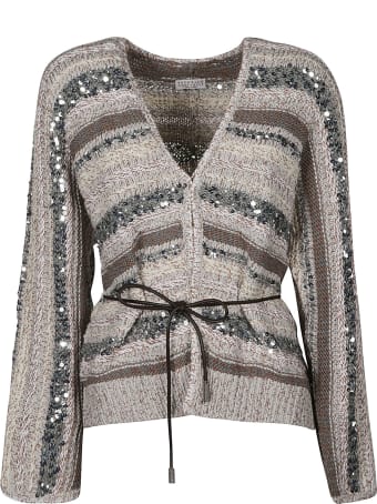 Brunello Cucinelli Sequin Detail V-neck Cardigan