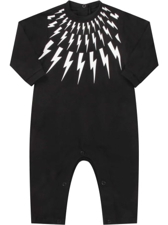 Neil Barrett Black Suit For Babyboy With White Thundres