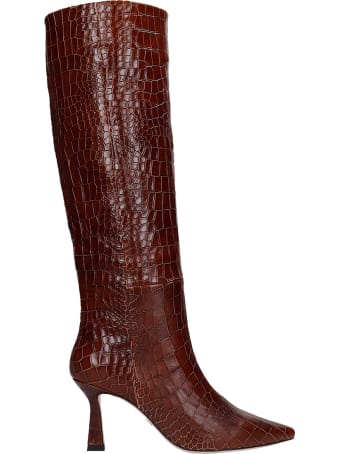 Lola Cruz High Heels Boots In Leather Color Leather