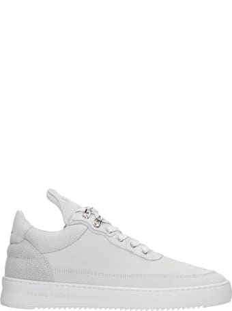 Filling Pieces Low Top Ripple Sneakers In White Leather And Fabric