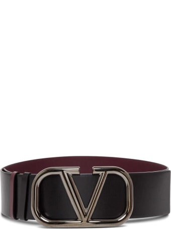 Valentino Garavani Vlogo High Reversible Leather Belt With Buckle