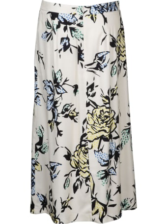 RED Valentino Graphic Roses Viscose Crepe Skirt