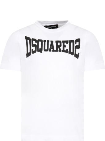 Dsquared2 White T-shirt For Boy With Logo