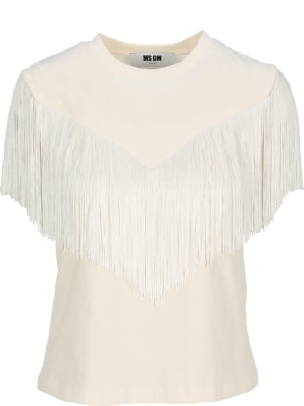 MSGM Fringed T-shirt