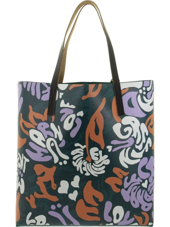 Marni Shopping Bag In Printed Tech