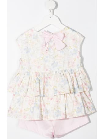 Il Gufo Floral Jersey Blouse And Shorts Suit