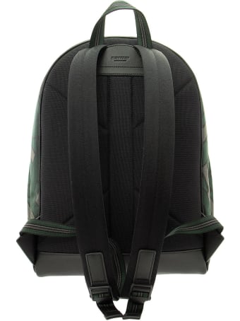 Burberry Monogram Recycled Polyester Jacquard Backpack Jett Forest Green