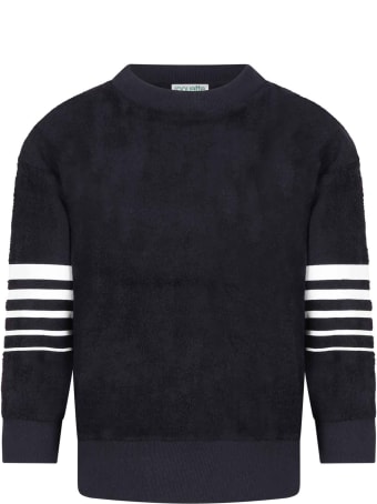 Raquette Blue Sweatshirt For Kids With Logo