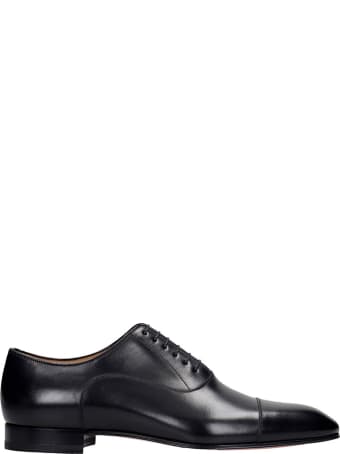 Christian Louboutin Greggo Lace Up Shoes In Black Leather