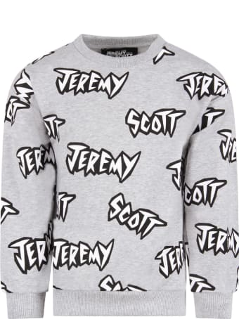 Jeremy Scott Grey Sweatshirt For Boy With Logo