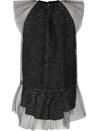 Oscar de la Renta Black Dress For Girl With Silver Polka-dots