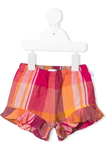 Il Gufo Pure Linen Checked Shorts With Ruffles