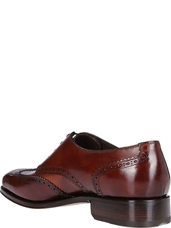 Salvatore Ferragamo Brown Leather Bryant Derby Shoes