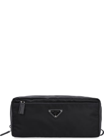 Prada Leather Details Nylon Washbag