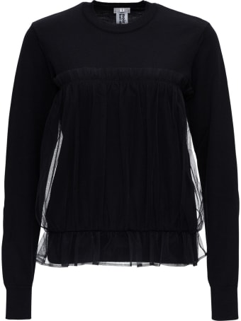 Noir Kei Ninomiya Wool And Tulle Sweater