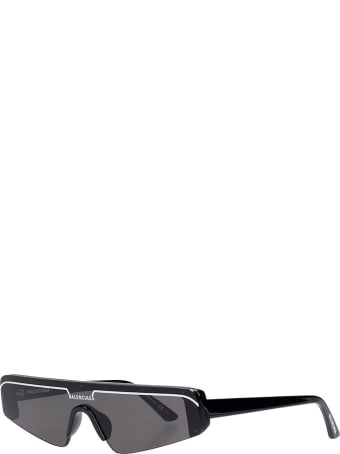 Balenciaga Ski Rect Sunglasses In Black Metal Alloy