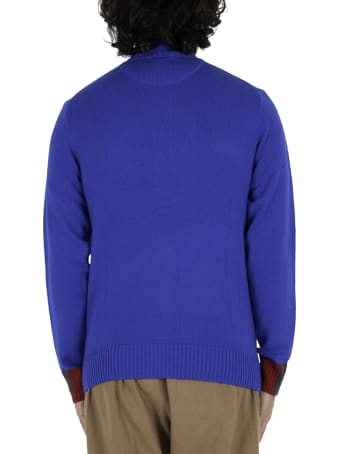 Sun 68 Cardigan Buttons Color Rib - Light Blue