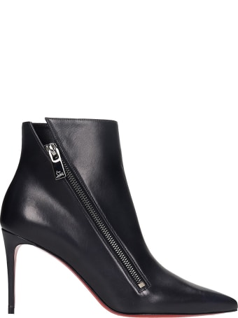 Christian Louboutin Brigikate 85 High Heels Ankle Boots In Black Leather