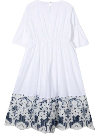 Elie Saab White Pleated Teen Dress