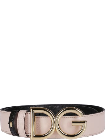 Dolce & Gabbana Blush Pink Leather Belt