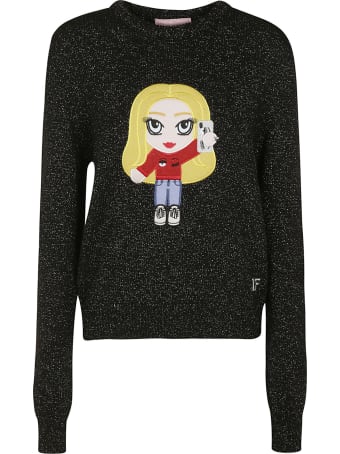 Chiara Ferragni Glitter Embellished Ribbed Sweater