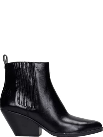 Michael Kors Sinclair Texan Ankle Boots In Black Leather