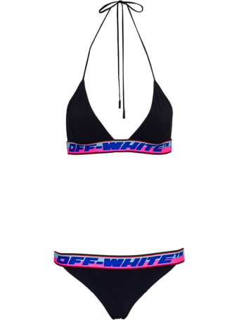 Off-White White Bikini With Logo Band