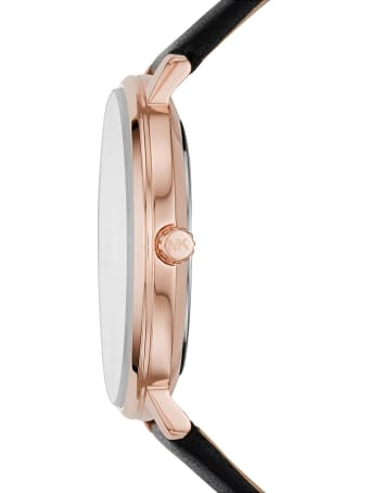 Michael Kors Pyper Gold Tone Black Leather Watch