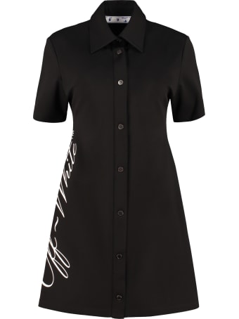 Off-White Side Logo Print Shirt Dress