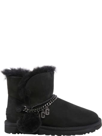 UGG Fur Trim Ankle Boots