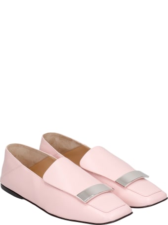 Sergio Rossi Loafers In Rose-pink Leather