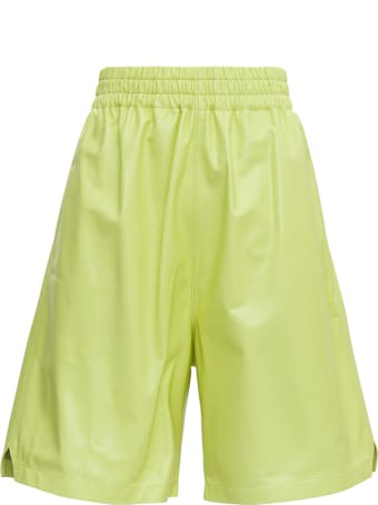 Bottega Veneta High Waisted Bermuda Shorts In Leather