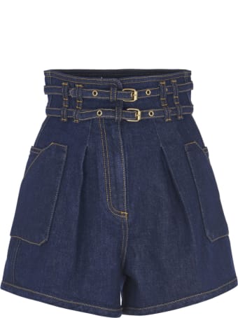 Philosophy di Lorenzo Serafini Double-belted High Waist Denim Shorts